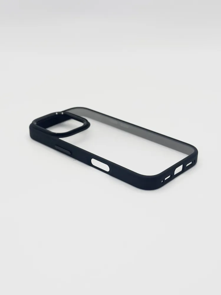 Чехол для iPhone 16 Pro Max J-Case Силиконовый Прозрачный Черный борт, картинка 6