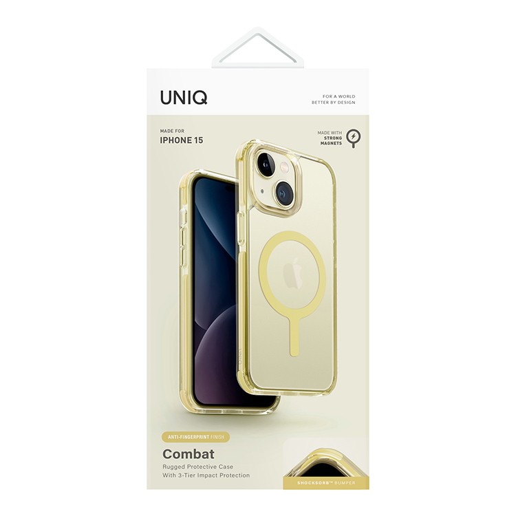 Чехол для iPhone 15 UNIQ Combat Citron Yellow, картинка 2