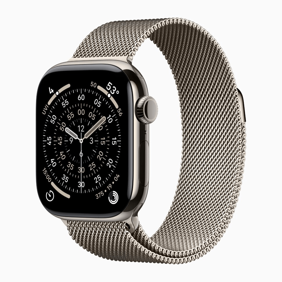 Apple Watch Series 11 GPS 46mm, Natural Titanium Case Natural Milanese Loop, картинка 1