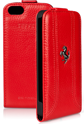 Чехол Ferrari iPhone 5S/SE Flip FF - Red