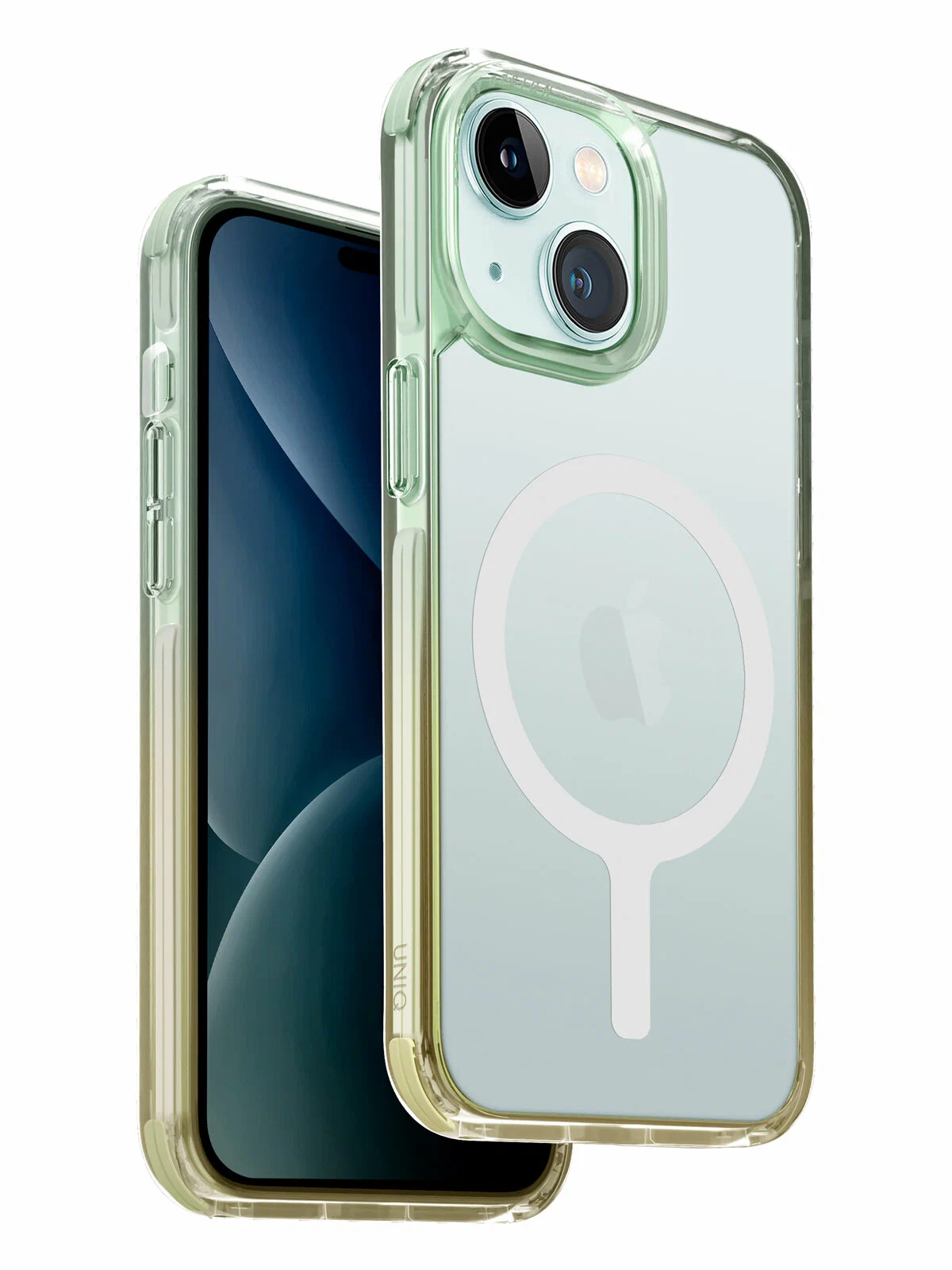 Чехол для iPhone 15 UNIQ Combat Sea Green Soft Yellow