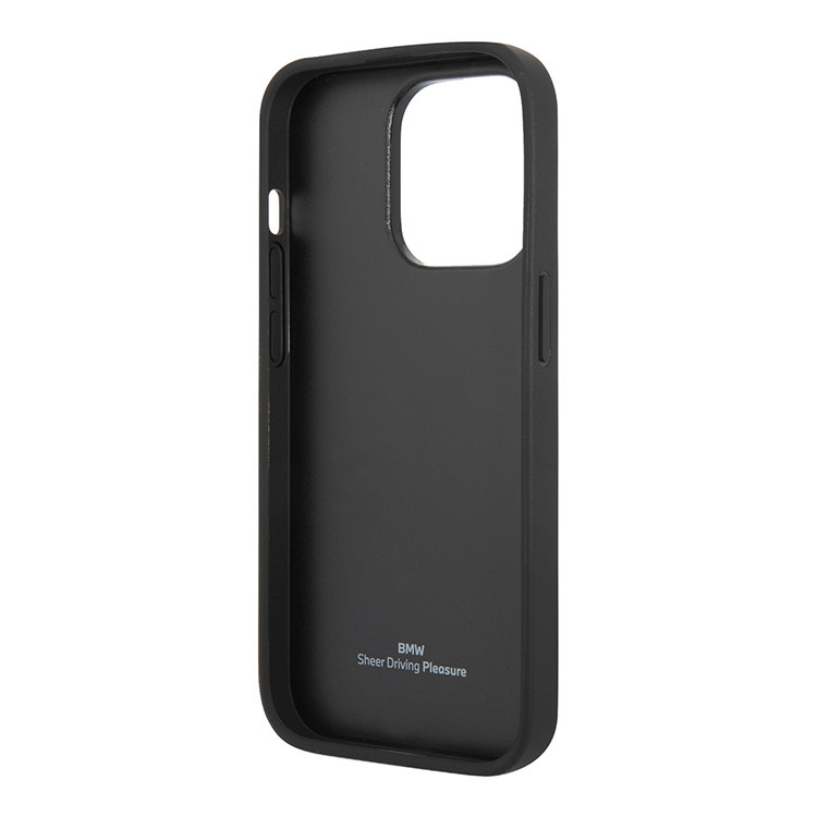 Чехол для iPhone 14 Pro Max BMW Signature Leather Quilted pattern,черный, картинка 3
