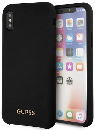 Чехол GUESS iPhone X/XS Silicone Collection чёрный