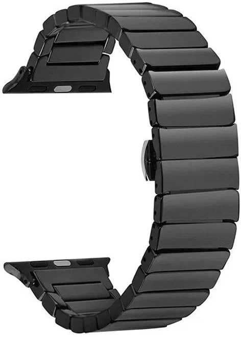 Ремешок для Apple Watch блочный керамический 42/44/45/49mm черный, картинка 1