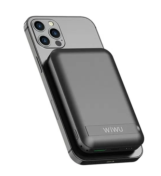 Внешний аккумулятор WiWU Snap Cube Magnetic 10000mAh 22.5W Black, картинка 2