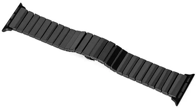 Ремешок для Apple Watch блочный керамический 42/44/45/49mm черный, картинка 2