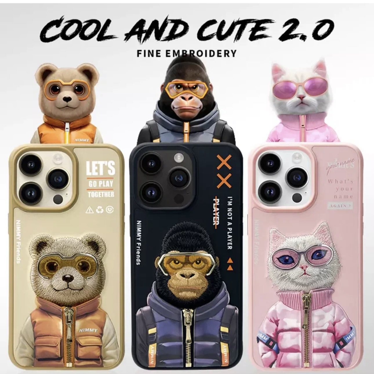 Чехол для iPhone 15 Pro Cool Cute 2.0, Bear, картинка 4