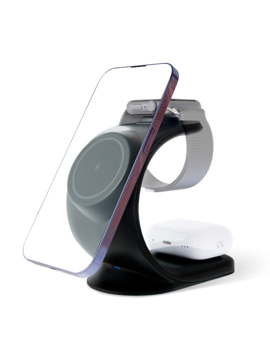 Беспроводное зарядное устройство VLP Powerstand 3 in 1 для Apple, черное