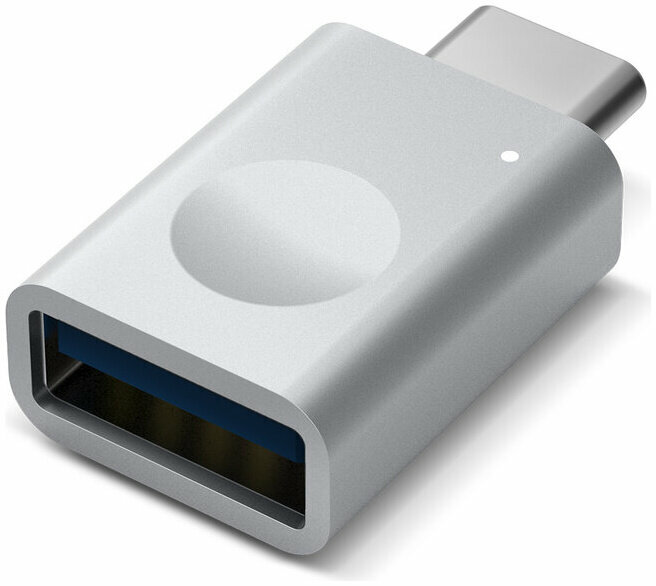 Адаптер Elago USB-C to USB-A Micro Aluminium LED Silver, картинка 1