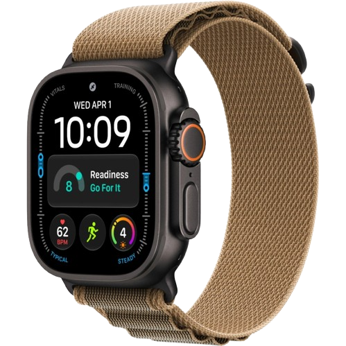 Apple Watch Ultra 4 GPS, 49 мм, черный титан, ремешок Alpine Loop цвета Desert
