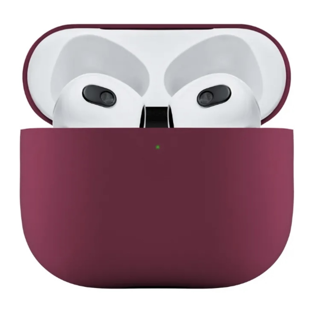 Чехол для AirPods 3 Silicone Case Slim бордовый, картинка 1