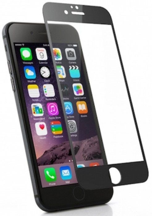 Защитное стекло iPhone 6/6S 2.5D полноразмерное чёрное, картинка 2