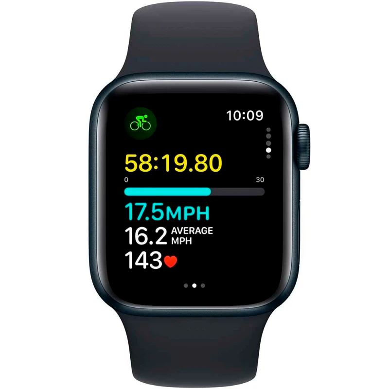 Apple Watch SE 2023, 40 мм, алюминий цвета «Midnight», спортивный ремешок цвета «Midnight» S/M, картинка 4