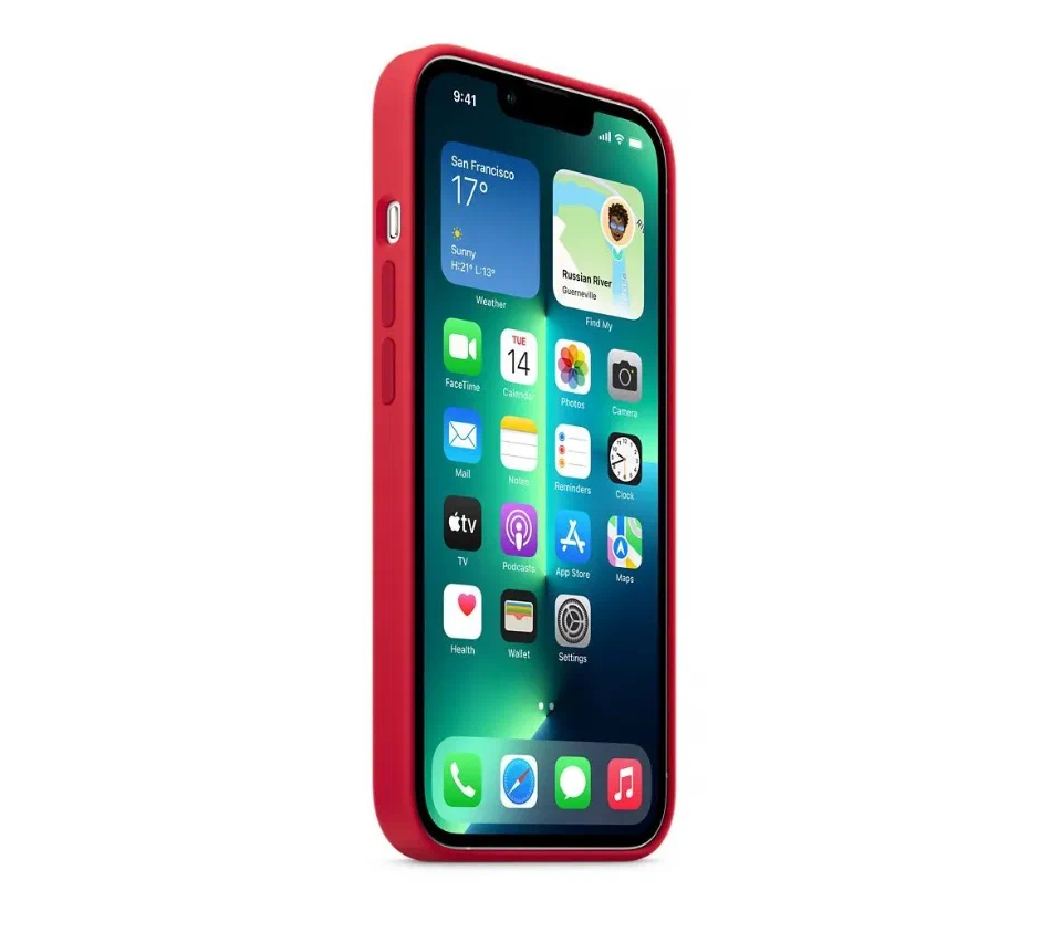 Чехол Apple iPhone 13 Pro Silicone Case красный, картинка 2
