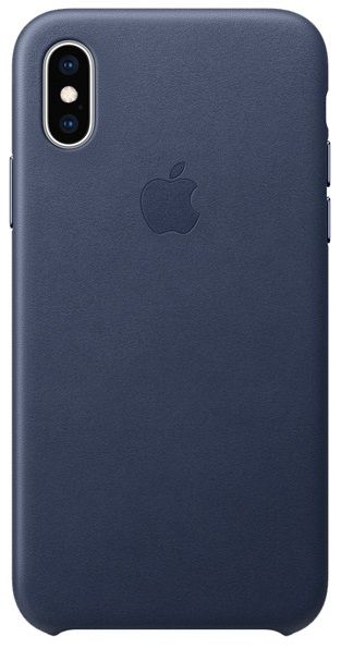 Кожаный чехол Apple iPhone XS Leather Case Midnight Blue