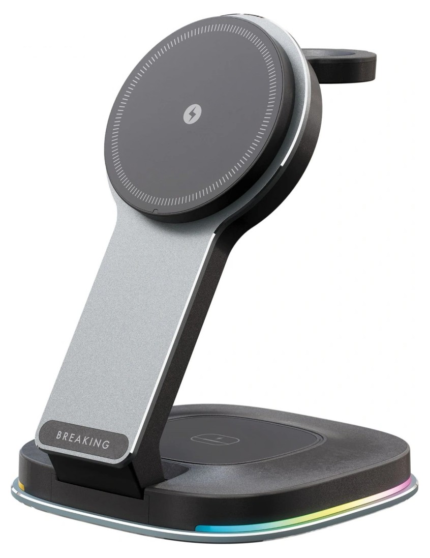 Беспроводное зарядное устройство Breaking 3 in 1 DS10 20W, Графит