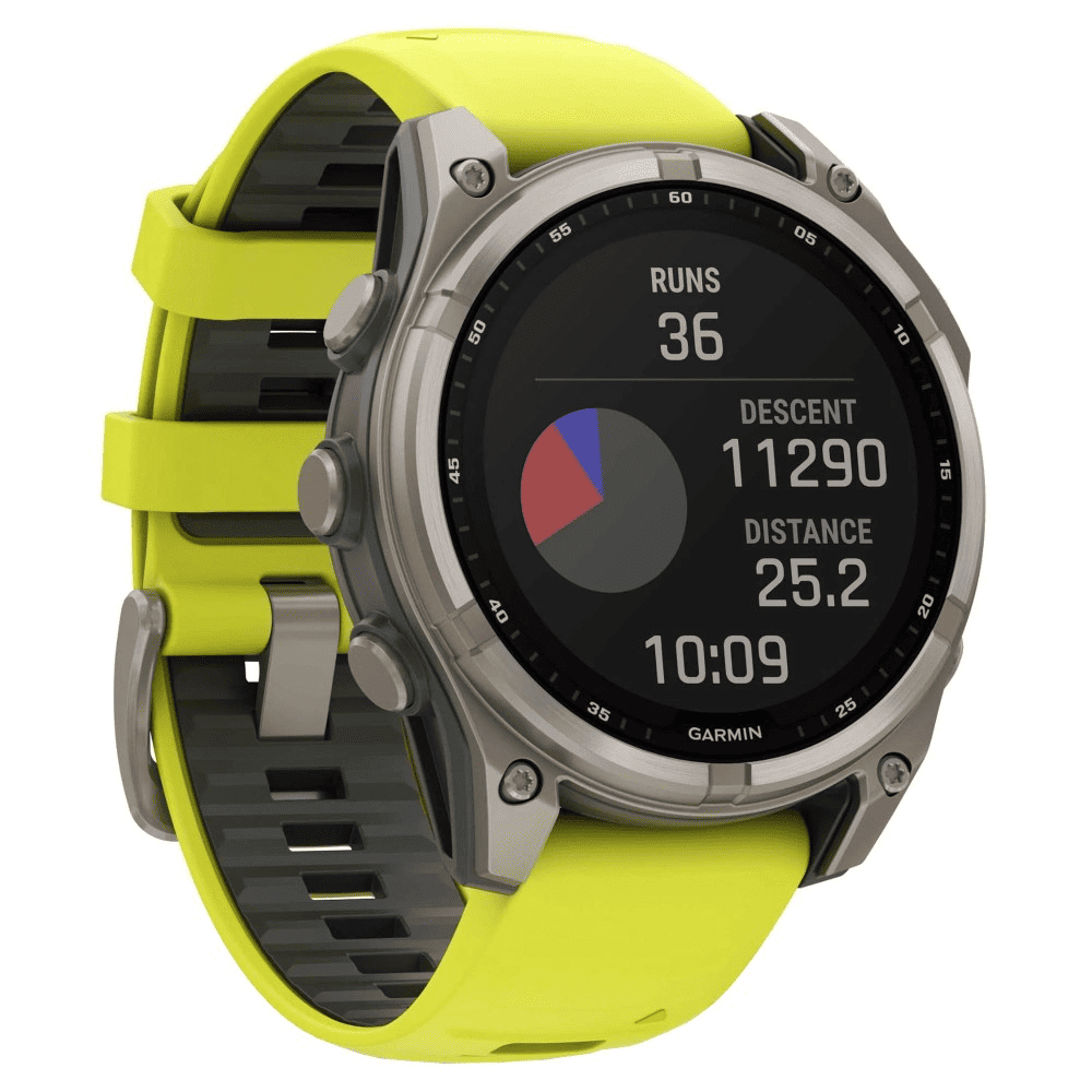 Умные часы Garmin Fenix 8 51mm Solar Sapphire Titanium  Amp Yellow/Graphite Silicone Band, картинка 3