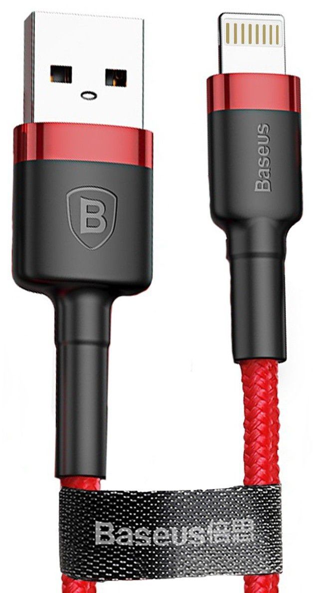 Кабель BASEUS Cafule Lightning Cable 2.4A 1.0m - Red/Red, слайд 1