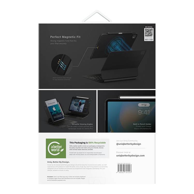 Чехол для iPad Pro 11 (2024) UNIQ Axel Black, картинка 9