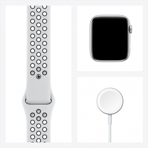 Часы Apple Watch Nike SE 44mm Silver Aluminum Case with Pure Platinum/Black Sport Band (MYYH2RU/A), слайд 8