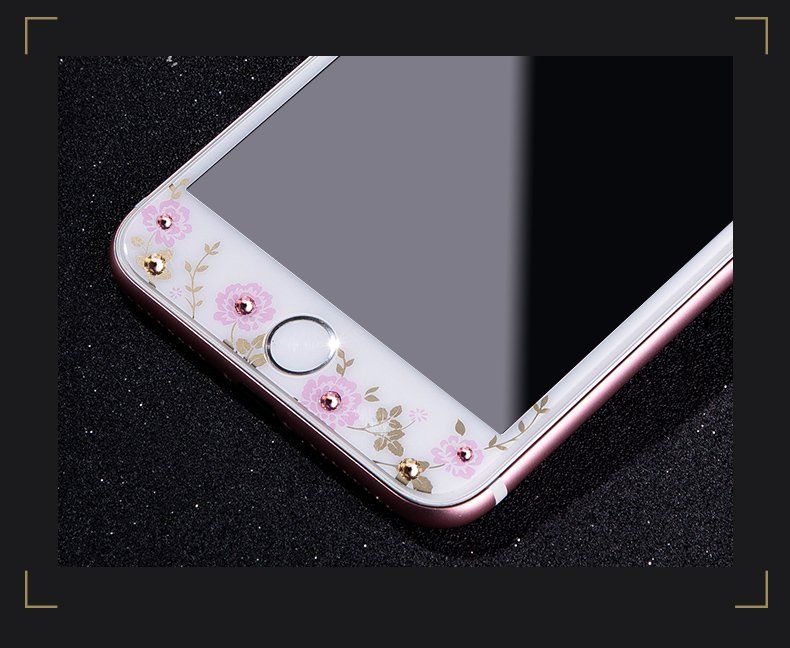 Защитное стекло Kavaro iPhone 7 Flower Tempered Glass - White, картинка 2