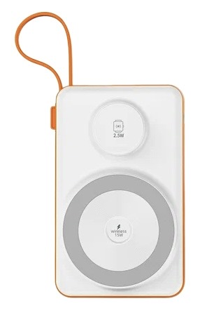 Внешний аккумулятор WiWU 10000mAh 22.5W Magnetic 2 in 1 Wi-P007 white, картинка 1