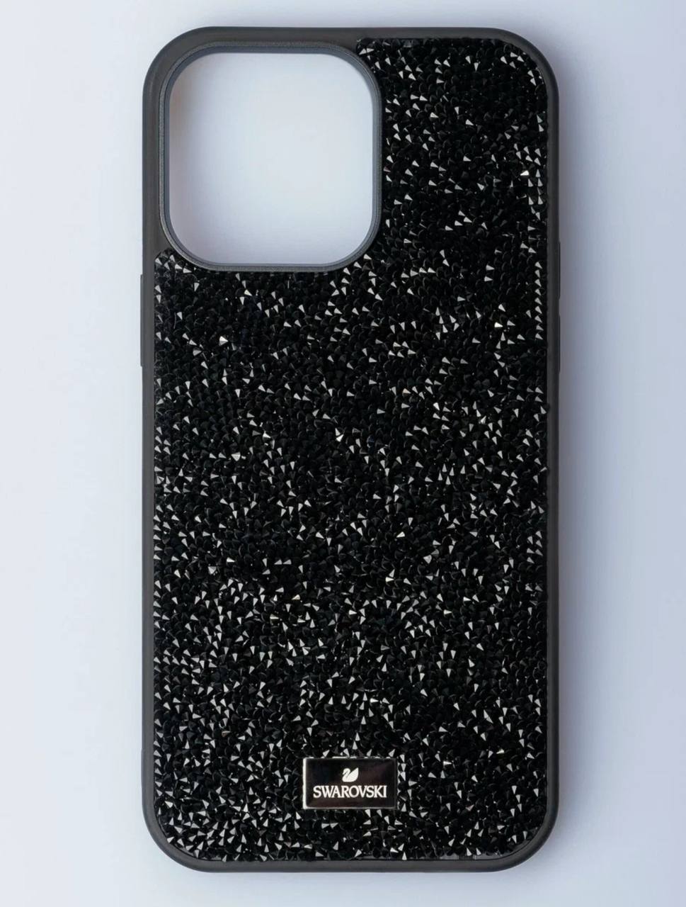 Чехол для iPhone 15 Pro SWAROVSKI и стекла на камеру, черный