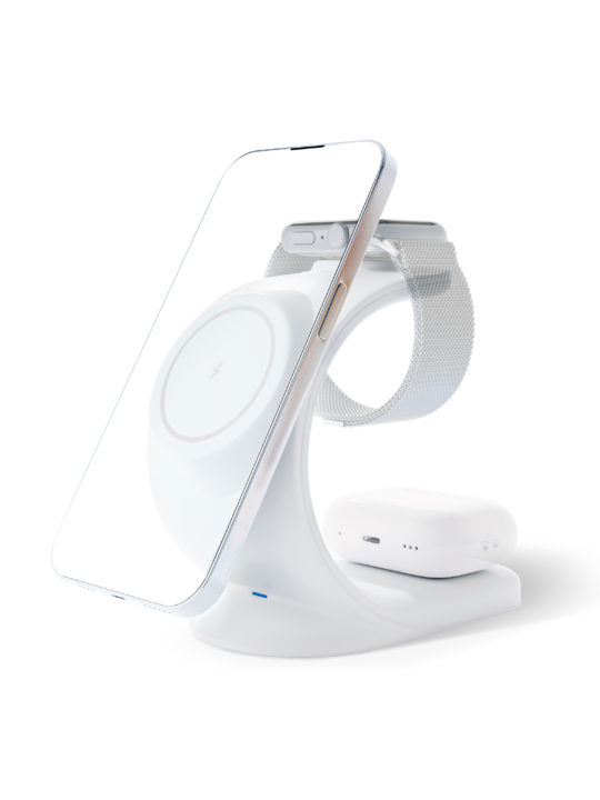 Беспроводное зарядное устройство VLP Powerstand 3 in 1 для Apple, белое
