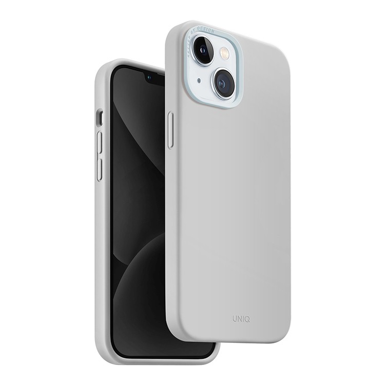 Чехол для iPhone 15 UNIQ Lino Hue Chalk Grey, картинка 1