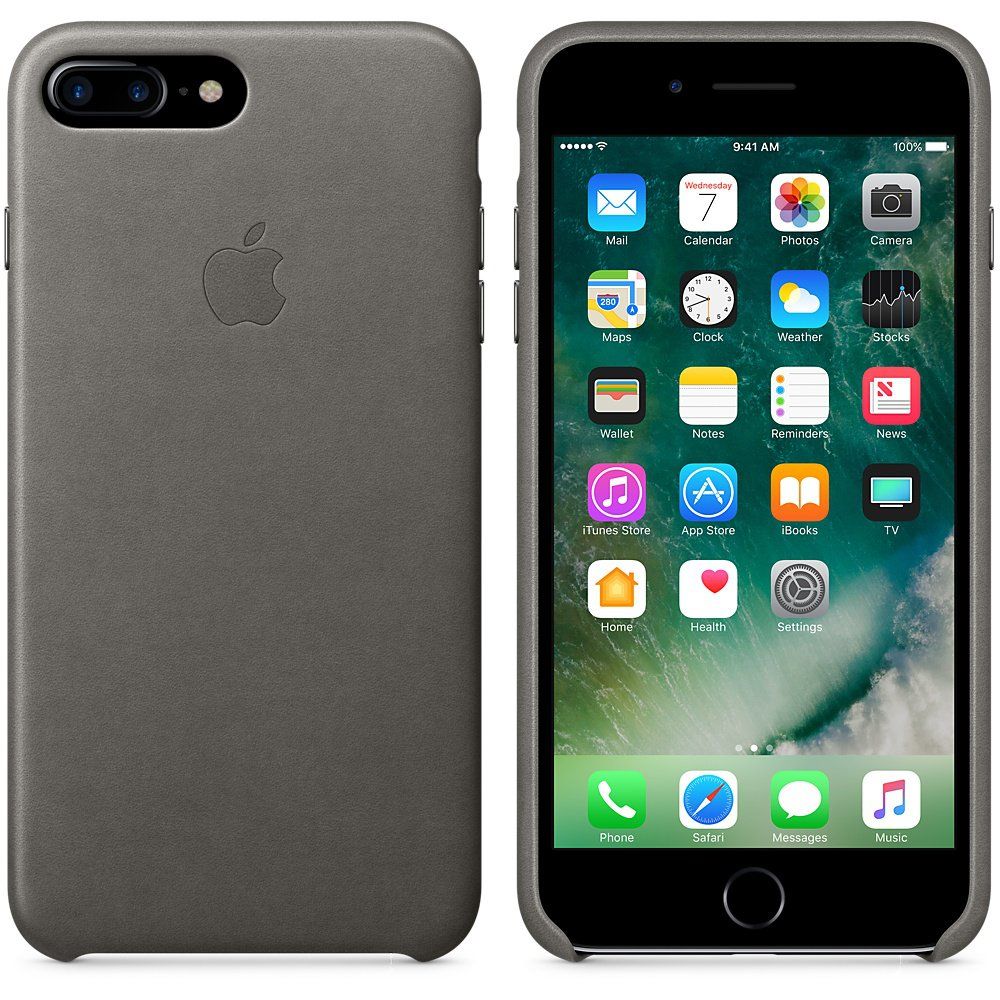 Кожаный чехол Apple iPhone 7 Plus Leather Case Storm Gray, картинка 2