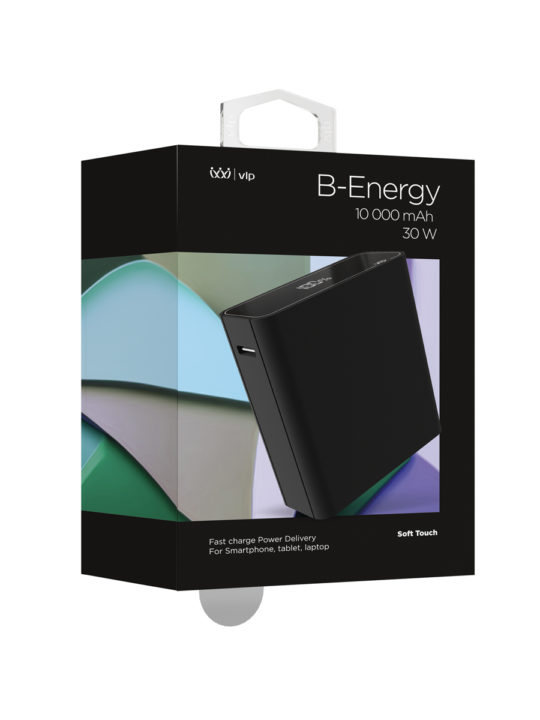 Внешний аккумулятор VLP B-Energy 10000 mAh 30W, UCB-C, черный, картинка 2