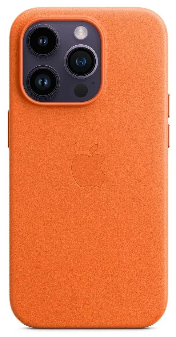 Чехол для iPhone 14 ProMax Leather Case Orange Original, картинка 1