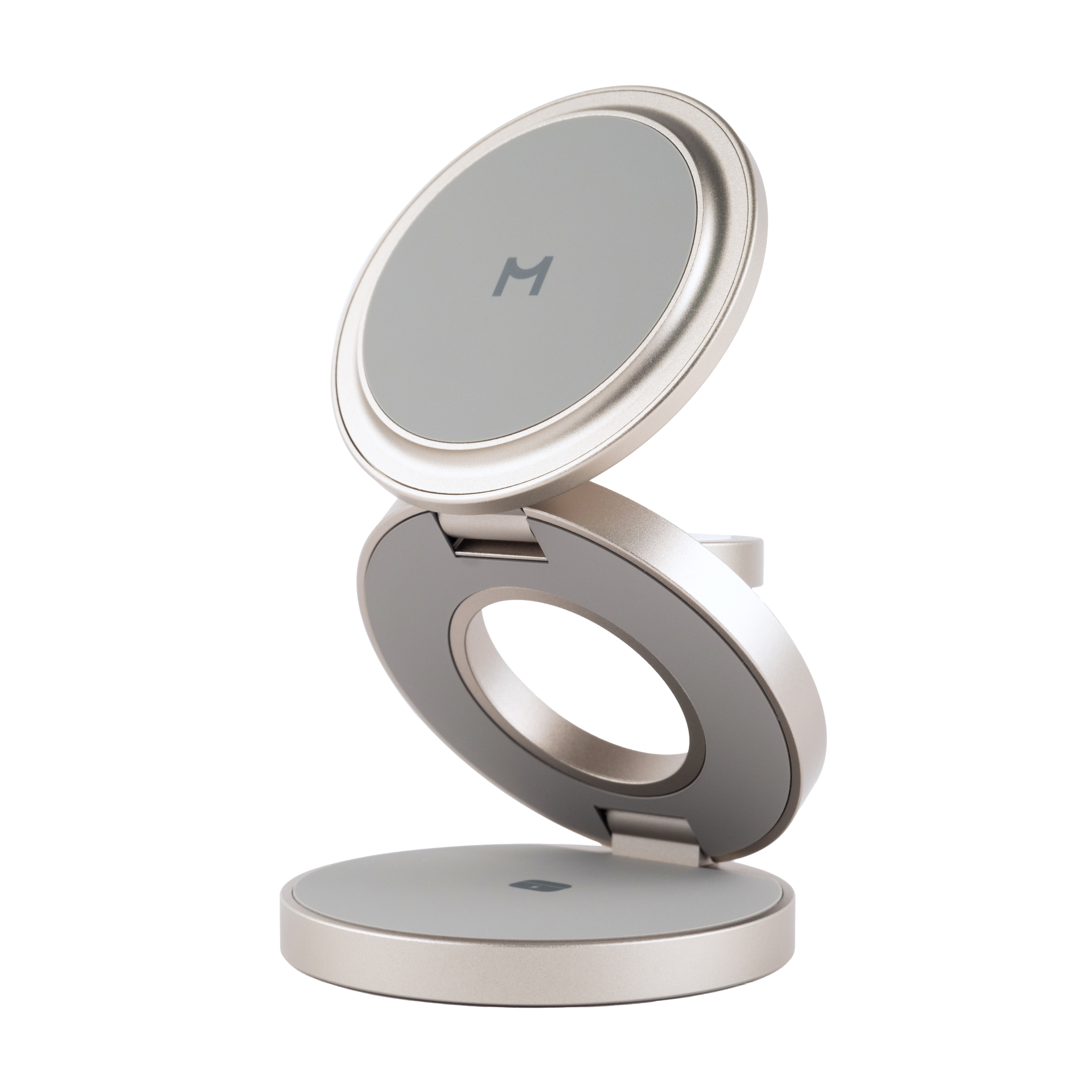 Складное Беспроводное зарядное устройство Magssory 3in1 Disc Pro Qi2 для Apple, Titanium, картинка 1
