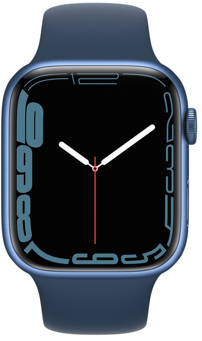 Часы Apple Watch Series 7 GPS 45mm Blue Aluminum Case with Blue Sport Band (MKN83RU/A) , картинка 2
