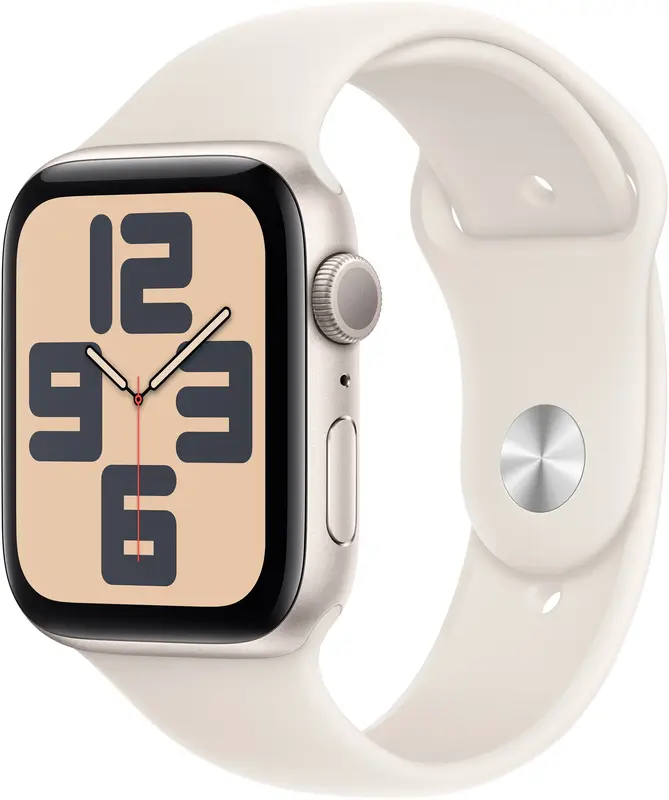 Apple Watch SE 2024, 40 мм, алюминий цвета «Starlight», спортивный ремешок цвета «Starlight» M/L, картинка 1