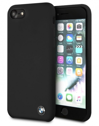 Чехол BMW iPhone 8 Plus Signature Liquid Silicone Hard TPU Black, картинка 1
