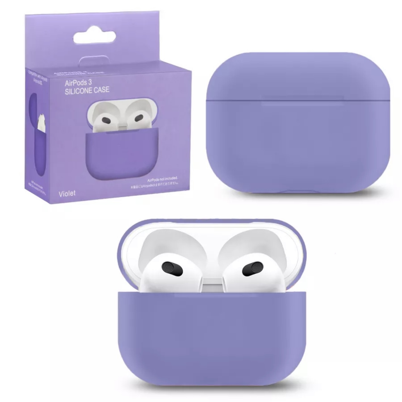 Чехол для AirPods 3 Silicone Case Slim лаванда, картинка 2