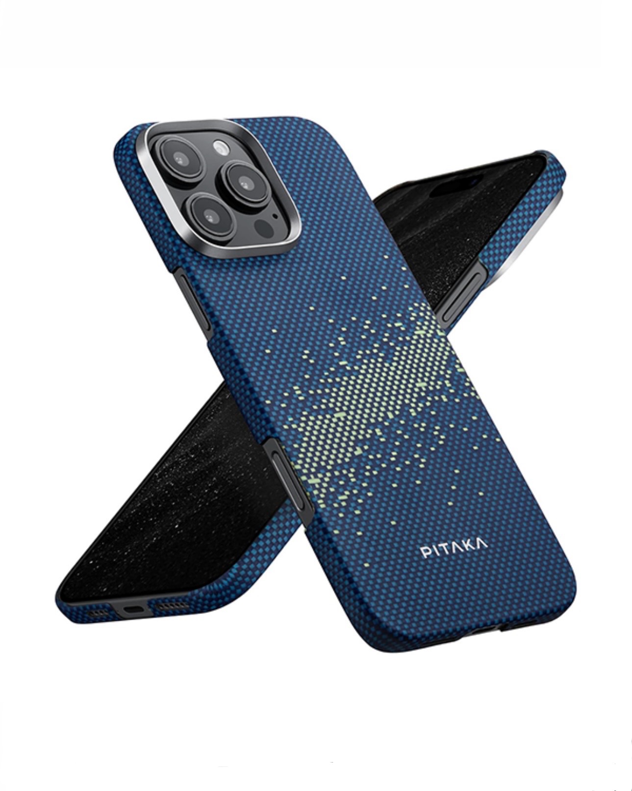 Чехол PITAKKA для iPhone 16 Pro Max StarPeak Tactile Woven case (Milky way galaxy), картинка 2