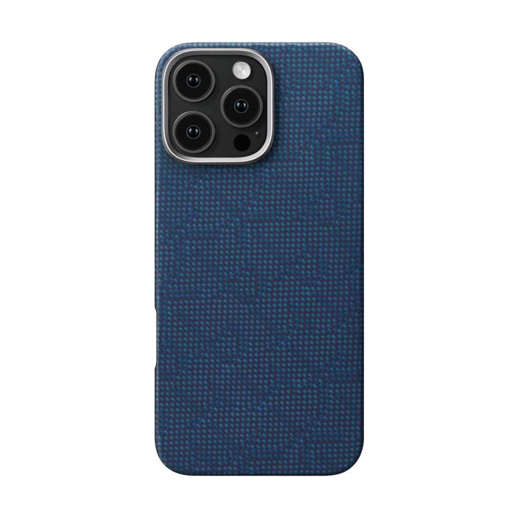 Чехол PITAKKA для iPhone 16 Pro Max Monogram Tactile Woven case Dark Blue, картинка 2