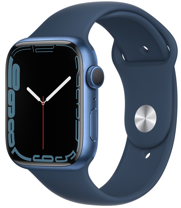 Apple Watch Series 7, 45 мм, цвета Blue, спортивный браслет Blue