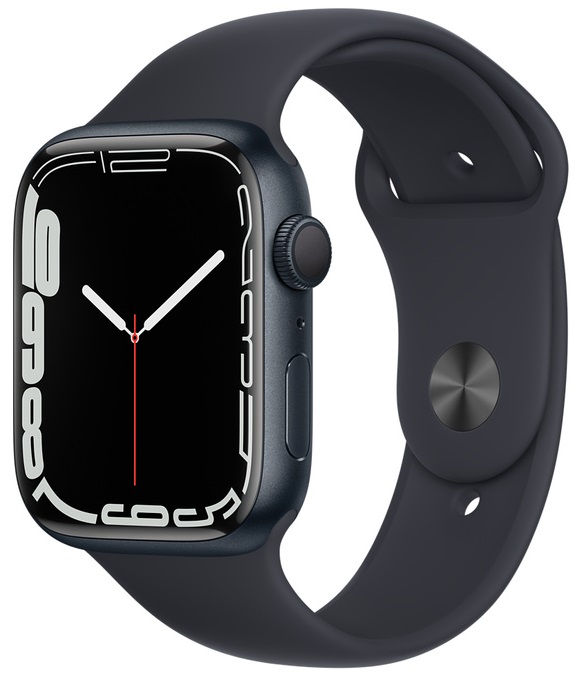 Часы Apple Watch Series 7 GPS 45mm Midnight Aluminum Case with Black Sport Band (MKN53RU/A)