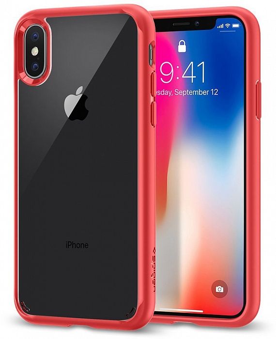Чехол SGP iPhone X Ultra Hybrid Red, картинка 2