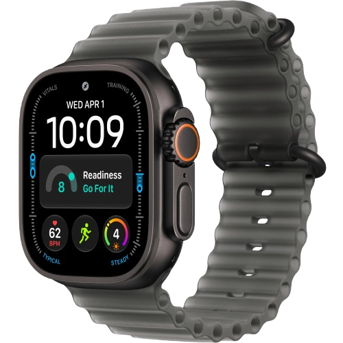 Apple Watch Ultra 4 GPS, 49 мм, черный титан, ремешок Ocean цвета Translucent Black