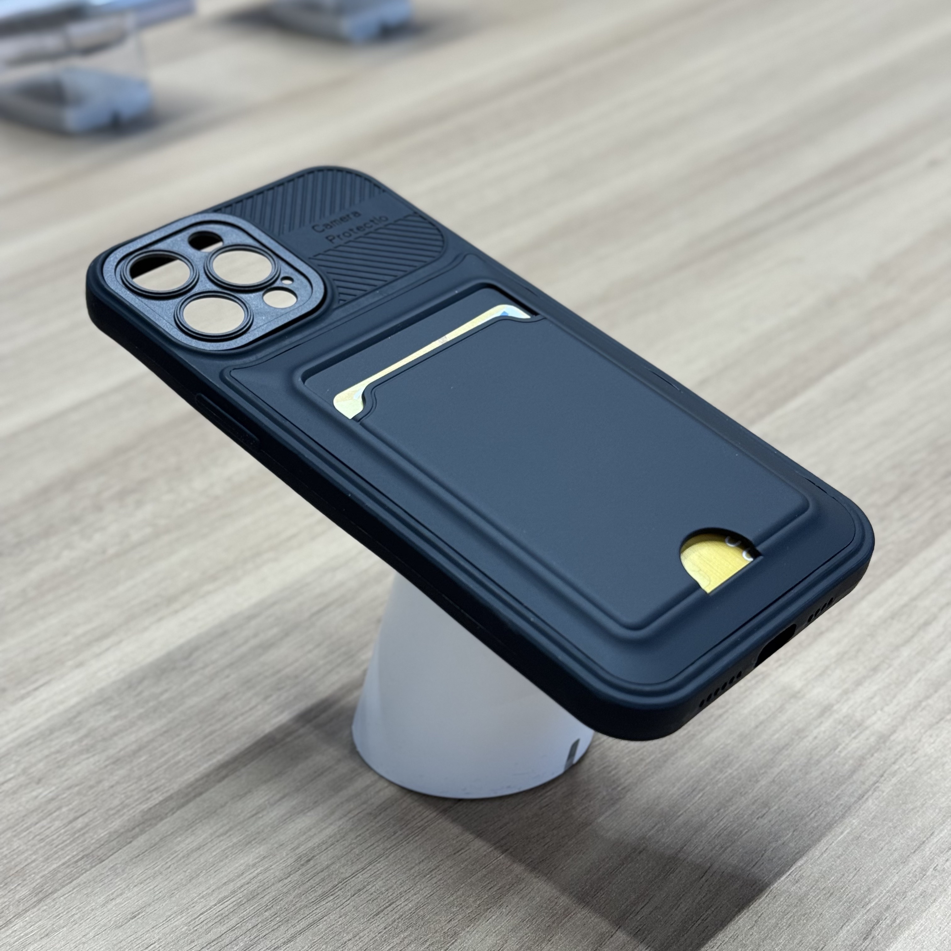 Чехол для iPhone 12 ProMax Card Case Camera Protectic, черный, картинка 3