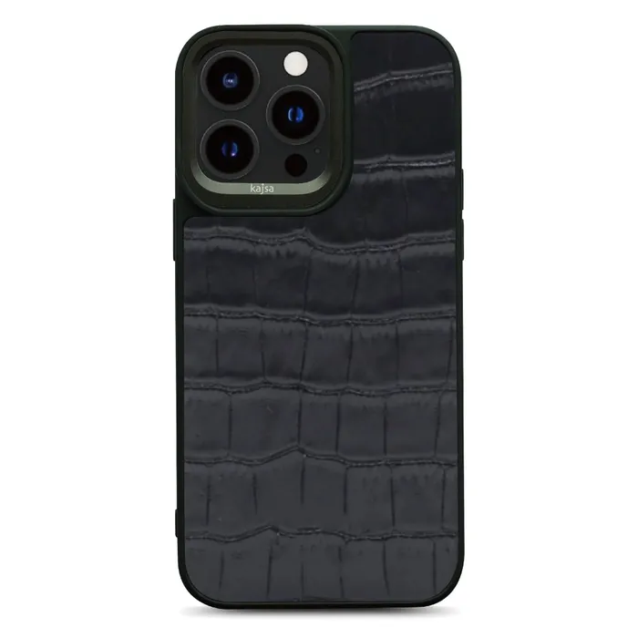 Чехол для iPhone 14 Pro Kajsa Protective Phone Case Crocodile Black