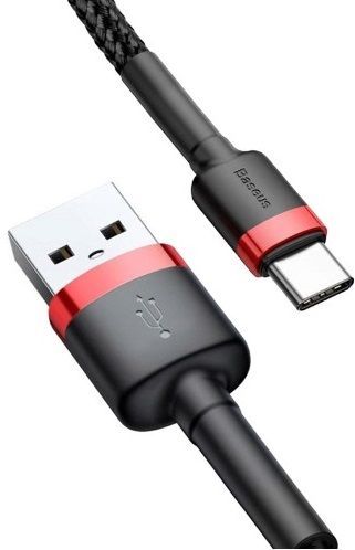 Кабель BASEUS Cafule USB Type-C Cable 3A 1.0m - Black/Red