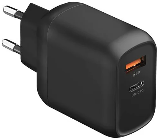 СЗУ EnergEA Ampcharge USB-C (PD18+USB-A) QC3.0 18W Черный