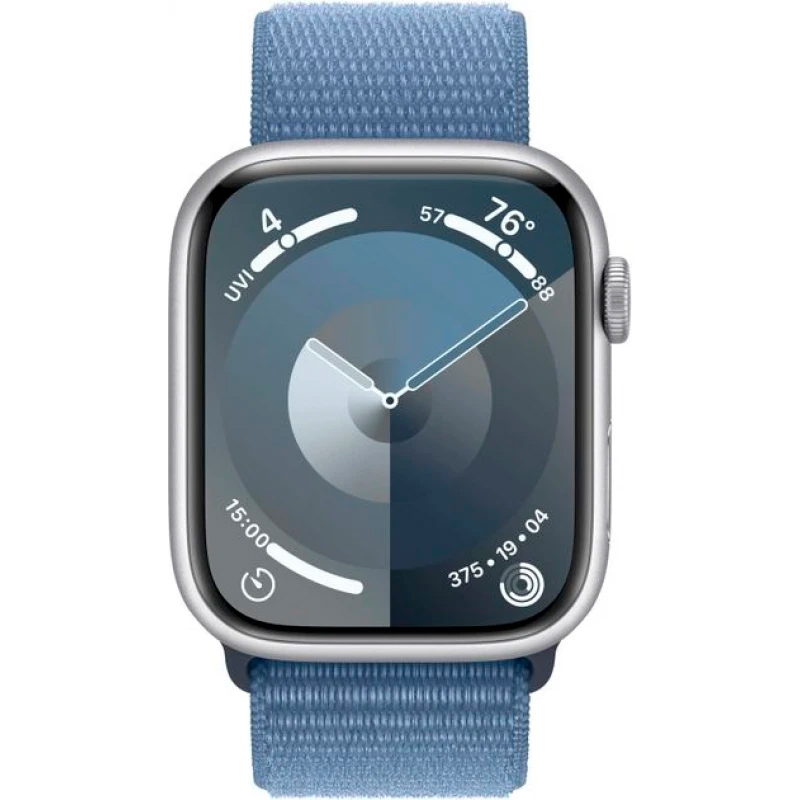 Apple Watch Series 9, 45 мм, алюминий цвета «Silver», ремешок Loop цвета «Blue», картинка 6