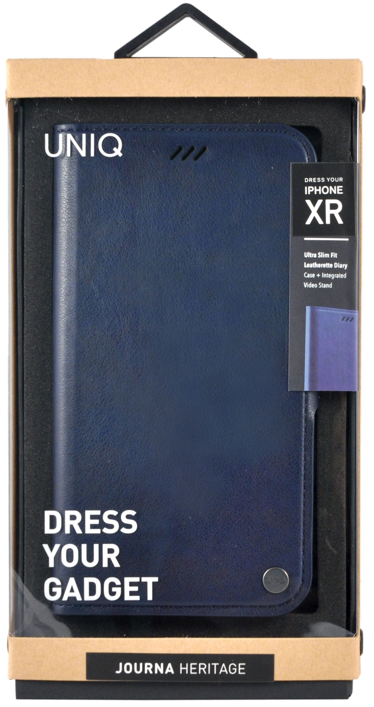 Чехол книжка UNIQ iPhone XR Journa Heritage тёмно-синий, картинка 5