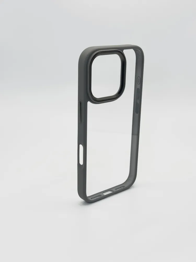 Чехол для iPhone 16 Pro Max J-Case Силиконовый Прозрачный Серый борт, картинка 7